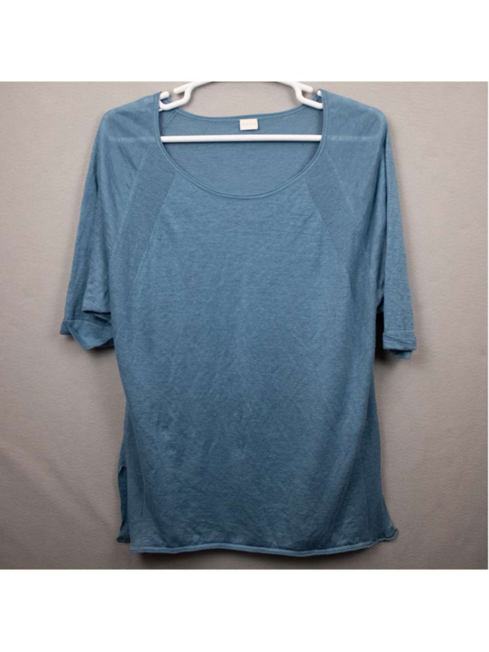 Poetry blue linen jersey knit tunic top-12/14